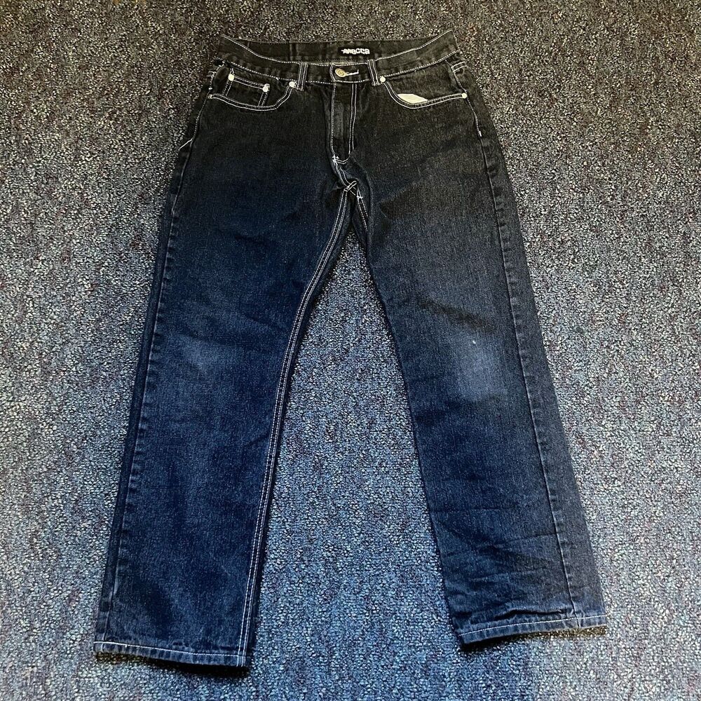 Vintage Mecca Jeans 36 X 32 Y2K Baggy Hip Hop Men's Black Denim Streetwear